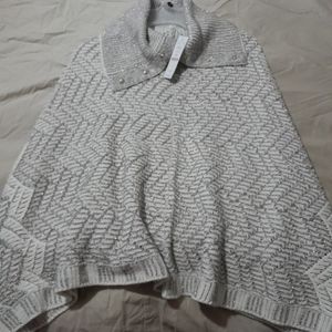 Split neck poncho